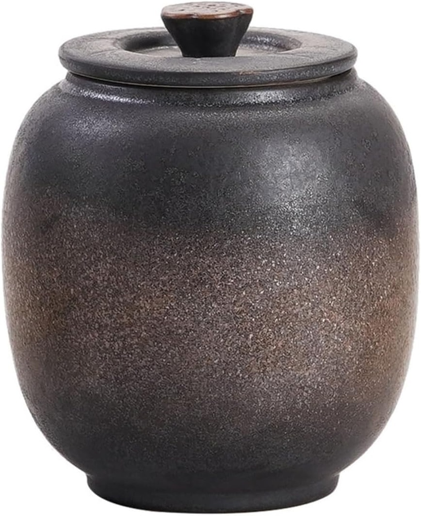 TOBAZA Ceramic Coffee Canister with Airtight Lid, Kitchen Food Storage Jar china for Loose Tea, Salt, Herb, Sugar, Spice, Beans, Nuts, Traditional Chinese china