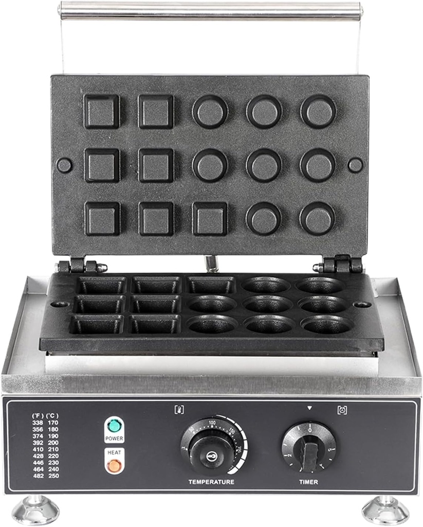 Commercial Mini Grid Waffle Maker Machine, Small Waffle Bites Maker for Kids, Makes Square and circular Tiny Waffle Bites, Ideal for Breakfast, Snacks, Desserts and More