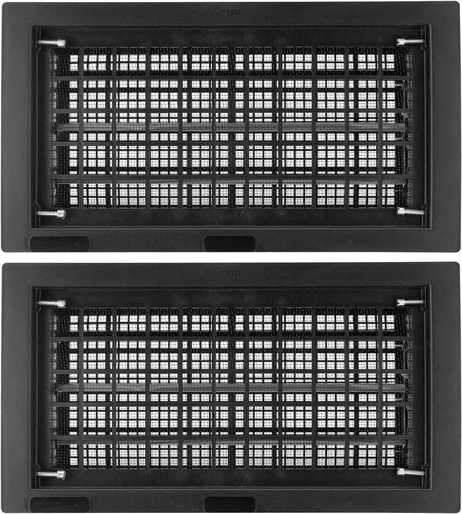 8" x 16" Automatic Foundation Vent for Ventilating Crawl Space Replacement Auto Air Vent, Black, 2 Pack