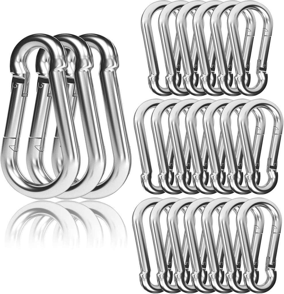 30PCS 4" Heavy Duty Spring Snap Hook, M10 3/8" Galvanized Steel Carabiner Clip Qiuck Link Spring Snap Hook, 770LBS Holding Capacity Keychain Buckle for Swing Hammock Gym Outdoor