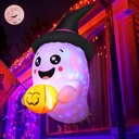 COMIN 3.6 FT Halloween Inflatables Window Ghost Built-in LED,Inflatable Outdoor Decorations Blow Up Ghost for Halloween Party Yard Lawn