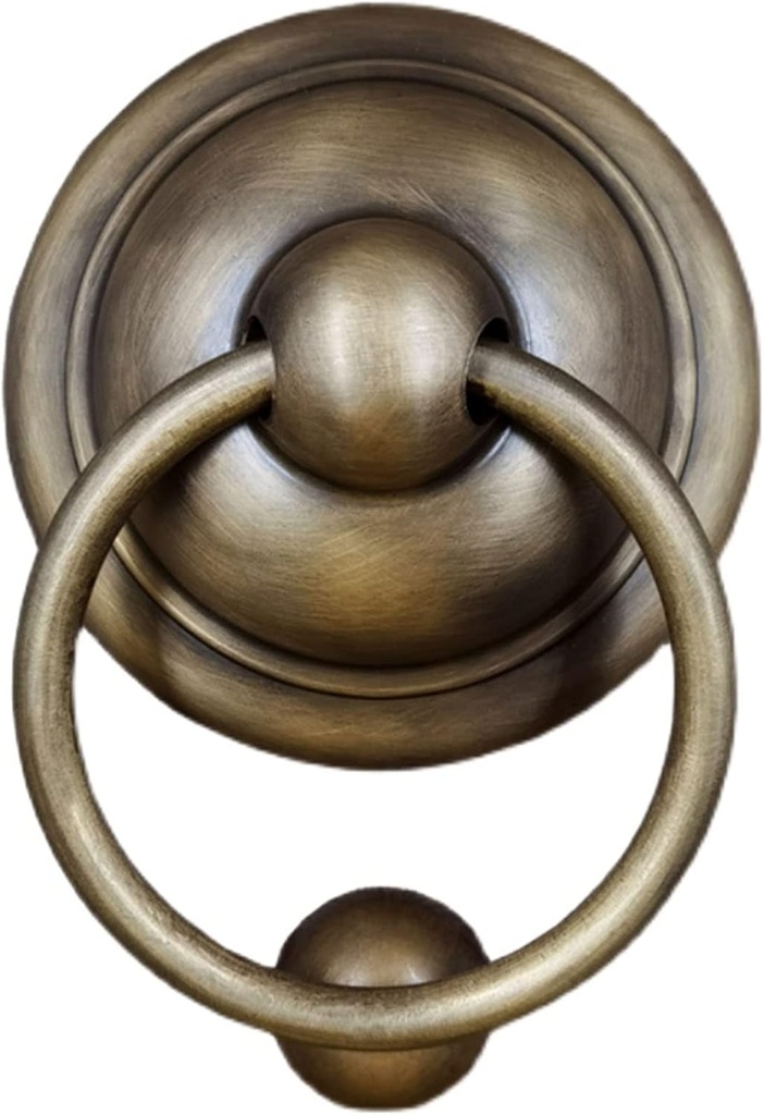 Antique Ring Door Knocker, Antique Pure Copper Door Knocker for Front Door Garden, Bronze ，Anti- Metal Door Handle with Hardware Parts/Diameter 15Cm (Size : Diameter 1(Size:Diameter 15Cm)