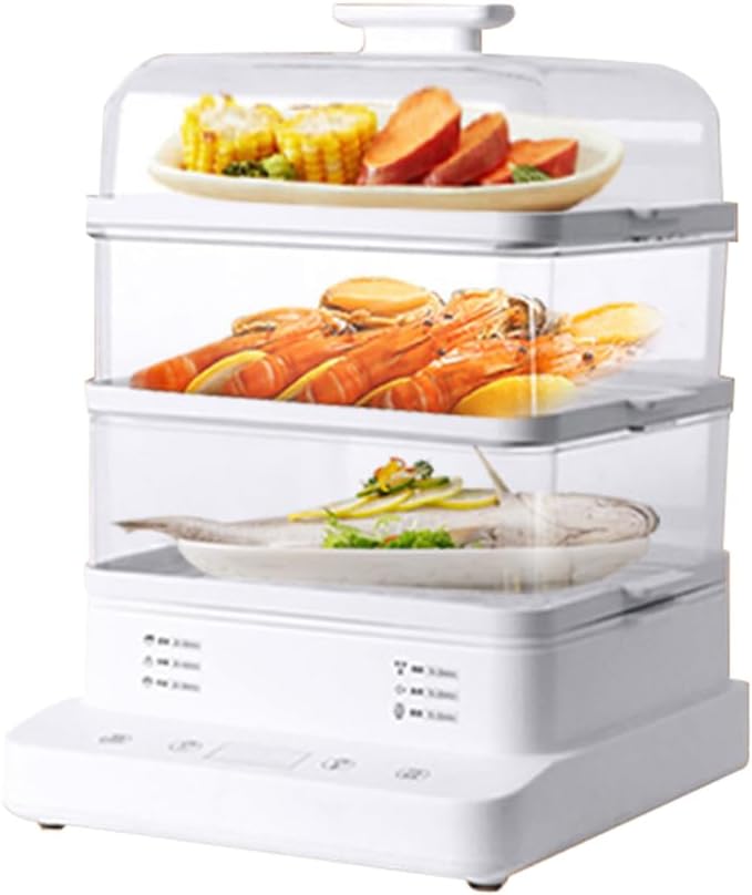 3 Layers Electric Food Steamer, 22L Large Capacity Boiler for Cooking - 800w Electric Multicookers Vegetables Rice Cooker Egg Seafood