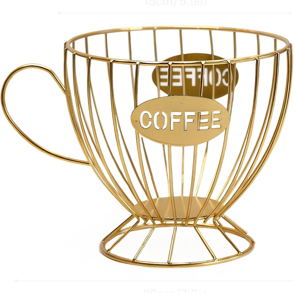 Coffee Capsule Storage Basket for Home and Office - Metal Coffee Pod Holder with Modern Design
