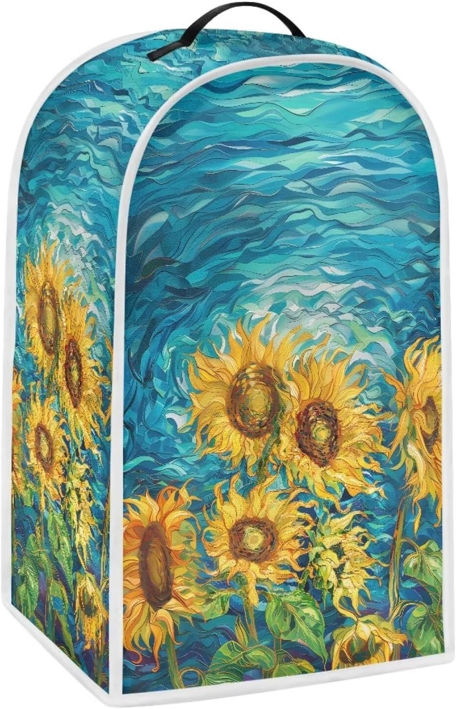 Sunflower Pattern Blender Dust Cover for Stand Mixer or Coffee Maker Appliance, Anti Fingerprint Polyester Dust Proof Stain Resistant Blender Cover for Home Kitchen