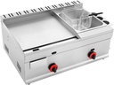 Commercial Propane Deep Fryer, 6L Stainless Steel Gas Propane Flat Top Grill Griddle with Removable Basket, Stainless Steel Countertop Fryer W/Temperature Control for Restaurant and Home Use