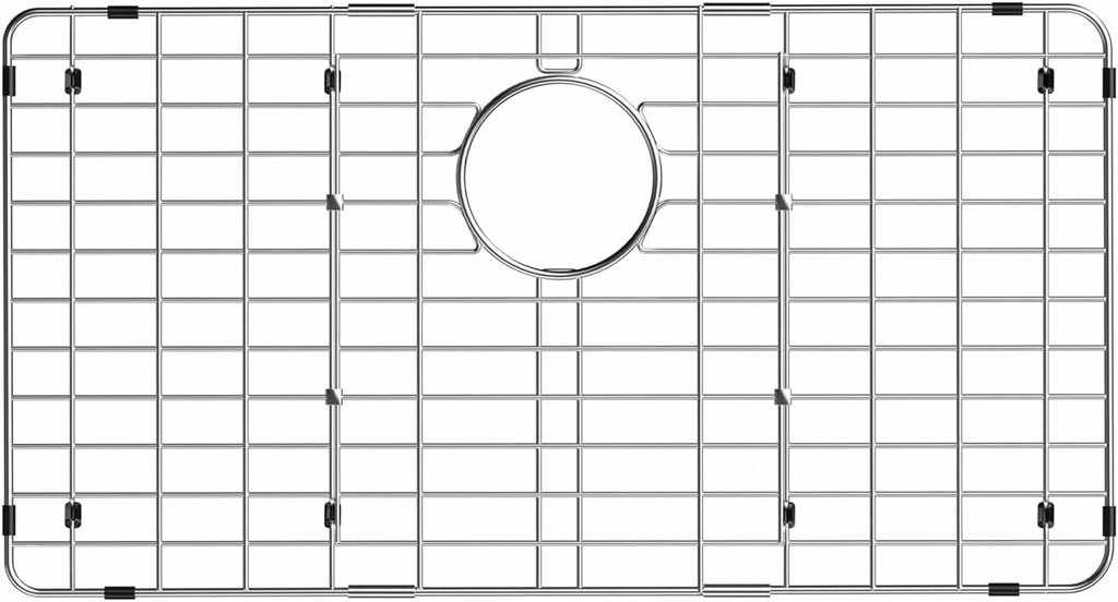 Redrubbit Stainless Steel Sink Grid and Protector, 28.3" x 14.1" with Drain Hole for Single Bowl Sink