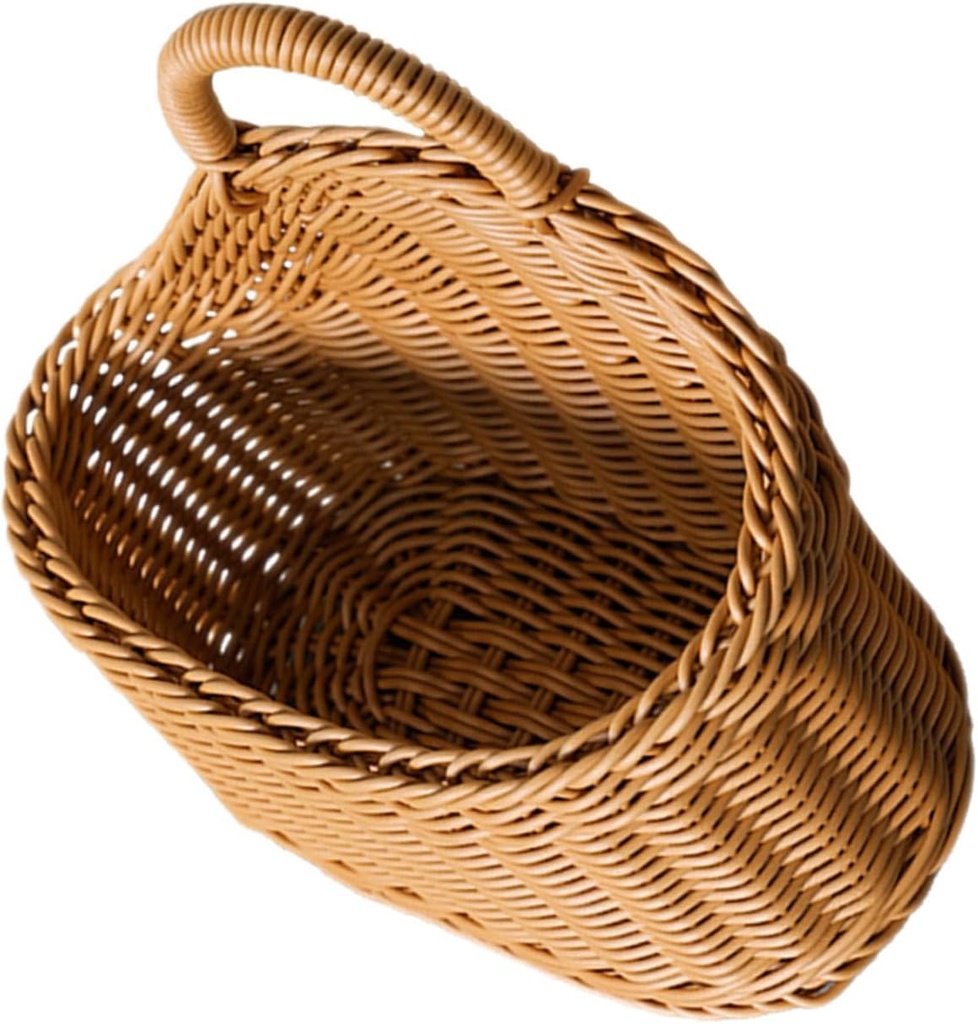 Hanging Wall Basket Medium Woven Storage for Home Decor for Organizing Kitchen Fruits Vegetables and Household Items Artistic Design Enhances Wall Aesthetics