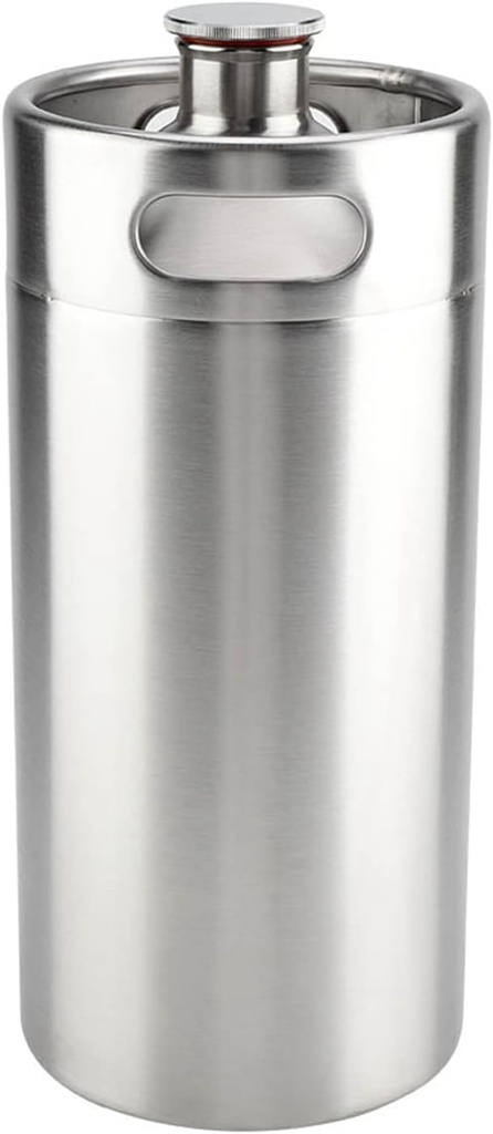 4L Stainless Steel Mini Keg Growler with Secure Twist Cap, Beer Keg for Home Kitchen Brewing