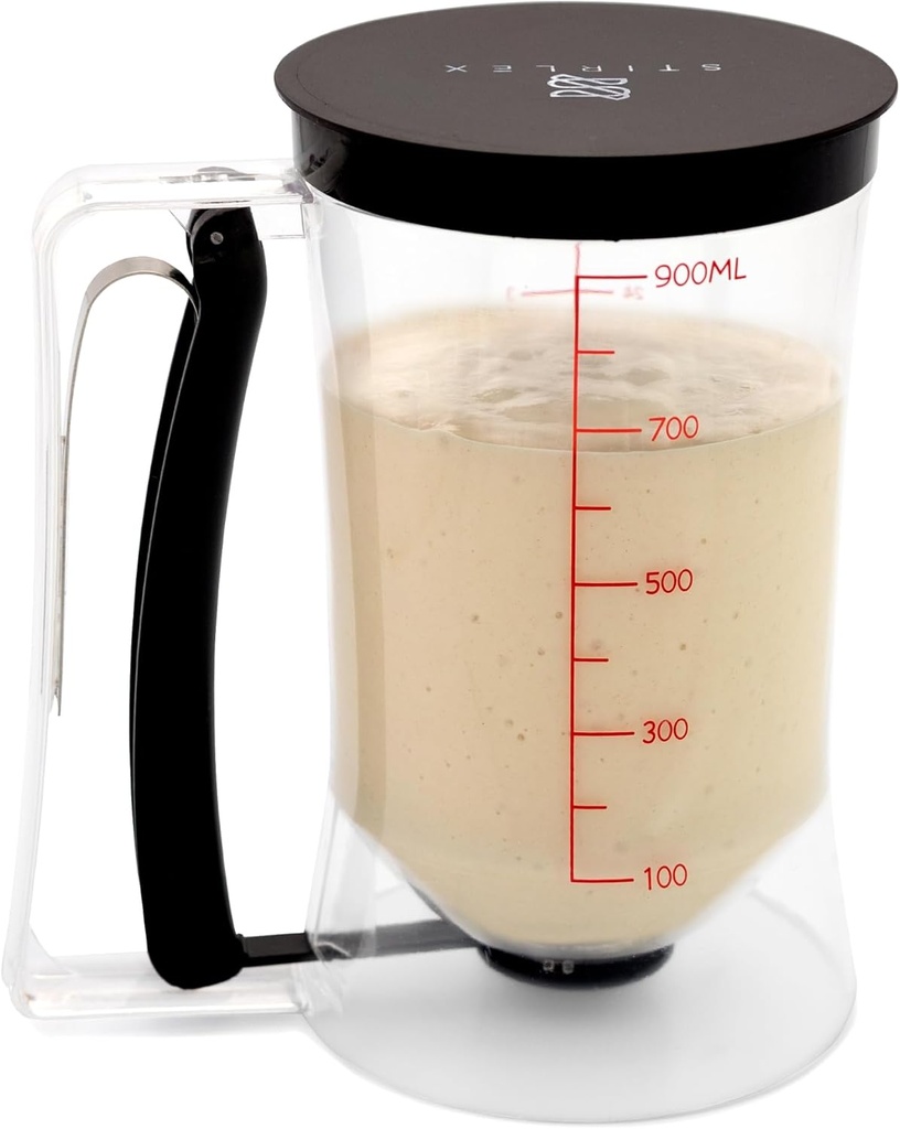 Pancake Batter Dispenser Baking Tool for Cupcakes, Crepes, Waffles, Muffins, Funnel Cake, Griddle Breakfast Accessory