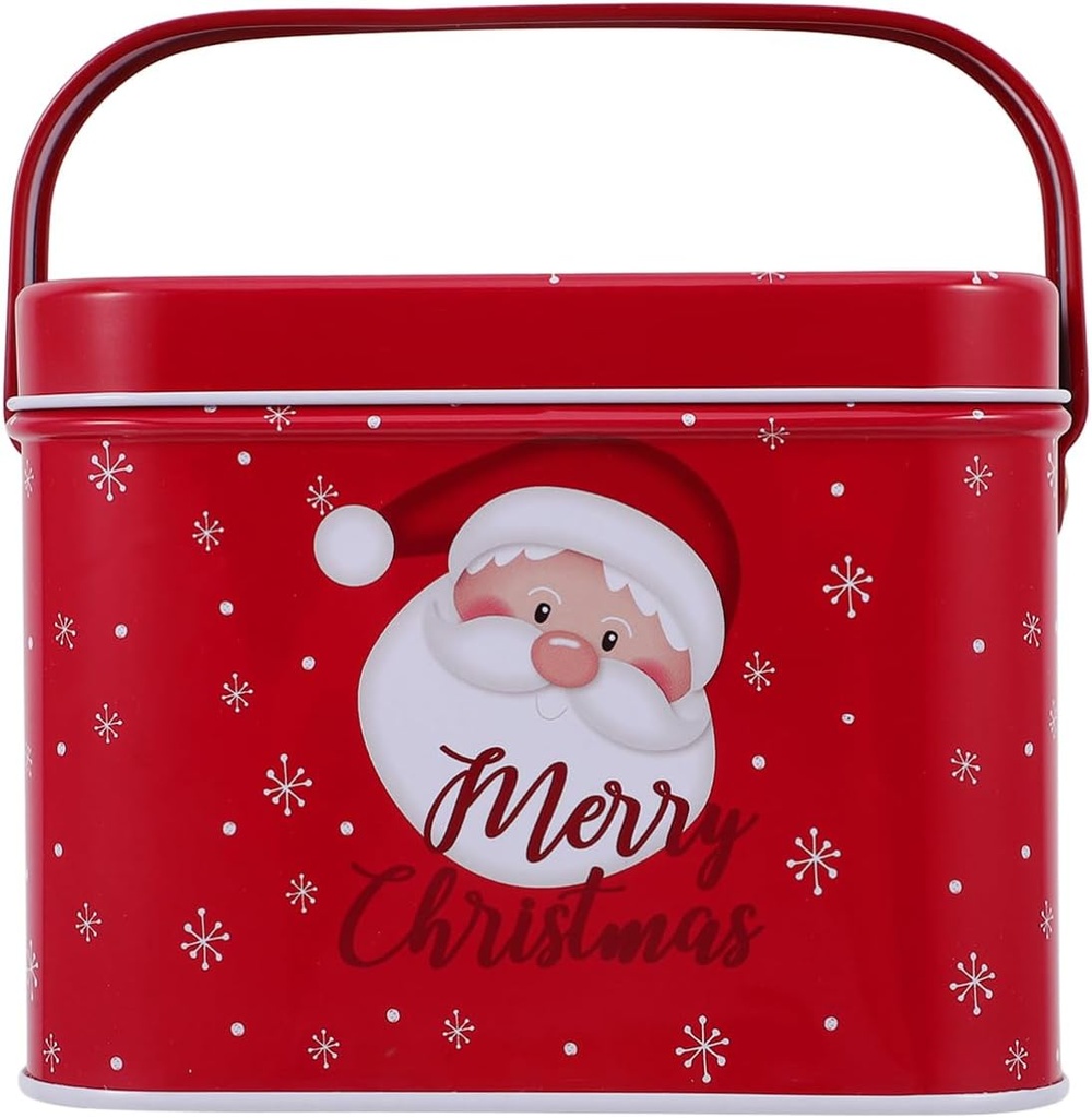 Santa Design Christmas Tin Box Storage Jar for Cookies Candy Small Items Organize Your Home