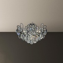 Schonbek Signature 3785-51S, Renaissance 8 Light 26in x 18in Semi-Flush Mount in Black with Clear Swarovski Crystals