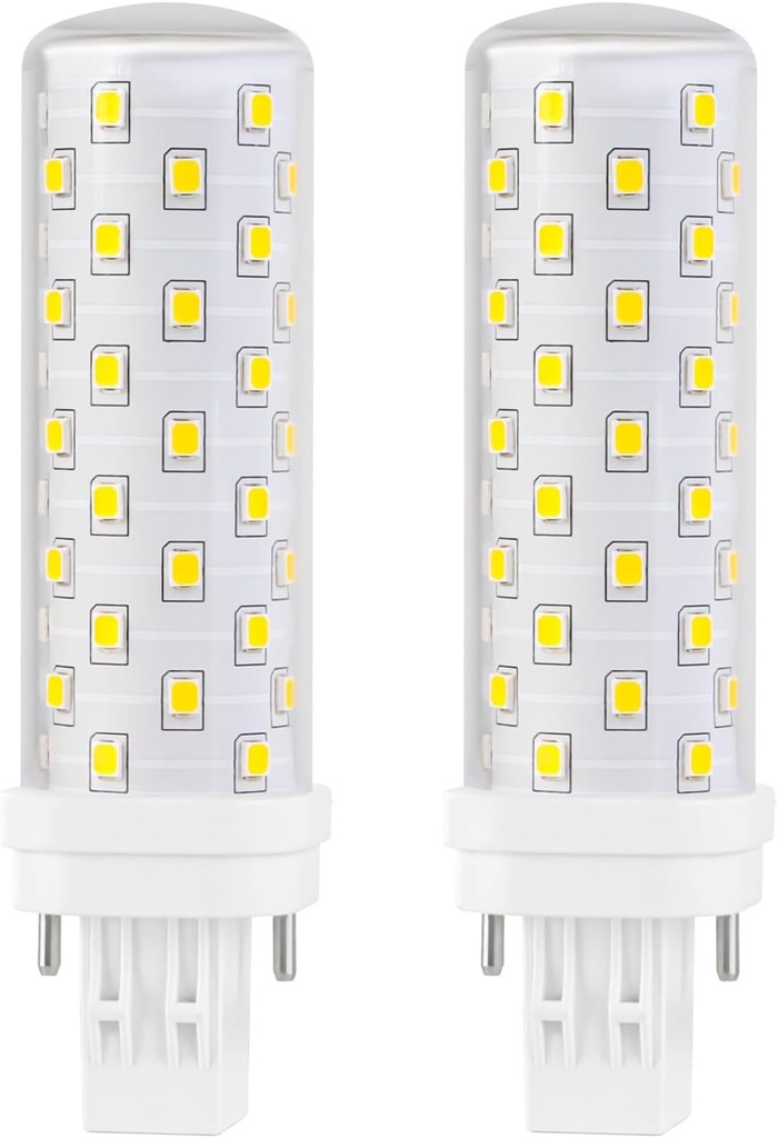 GX23-2 LED Bulb, 4000K Neutral White, Two Prong CFL Light Bulb Replacement for 13 Watt 2 Pin Compact Fluorescent Bulb in Bathroom Fan, Kitchen Light 10W 2-Pack (Magnetic Ballast Compatible)