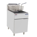 Atosa CookRite ATFS-75-NG 75 lbs Free Standing Floor Fryer with Temperature Control | 4 Cast-Iron Vertical Burner Tubes | 2 Removable Frying Baskets | Stainless Steel, 170,000 BTU, Natural Gas (NG)