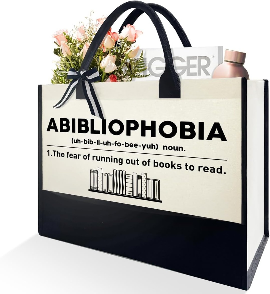 Book Lovers Tote Bag Gifts, Book Lover Reader Gifts, Birthday Gifts for Book Lover Bookish Bookworms Book Nerd, Librarian Gifts, Christmas Gifts for Book Lover, The Fear of Running