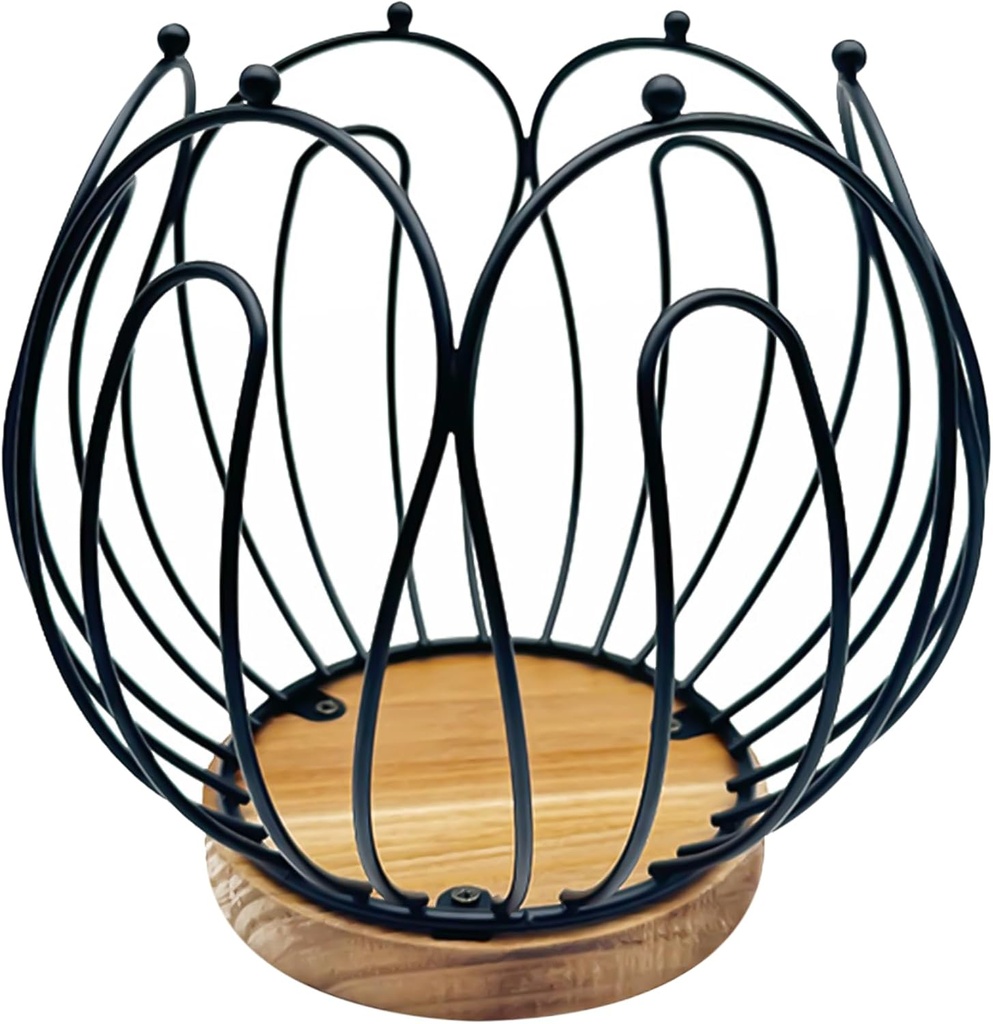 Coffee Pod Holder - K Cup Holder for Nespresso Pods Holder, Metal K Cup Organizer, Coffee Pod Storage, Bar Accessories Large Capacity Storage Basket for Kitchen Desktop (6.89 x 6.10 x 6.10'')