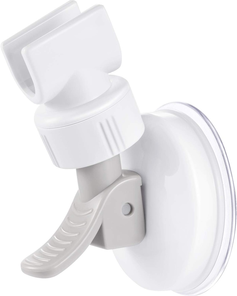 Zhehao Shower Hand Held Holder Adjustable Suction Cup Shower Head Holder Universal Mounting Bracket Plastic ABS with Chrome Polished for Marble Glass Metal Ceramic(1,Grey Wrench)