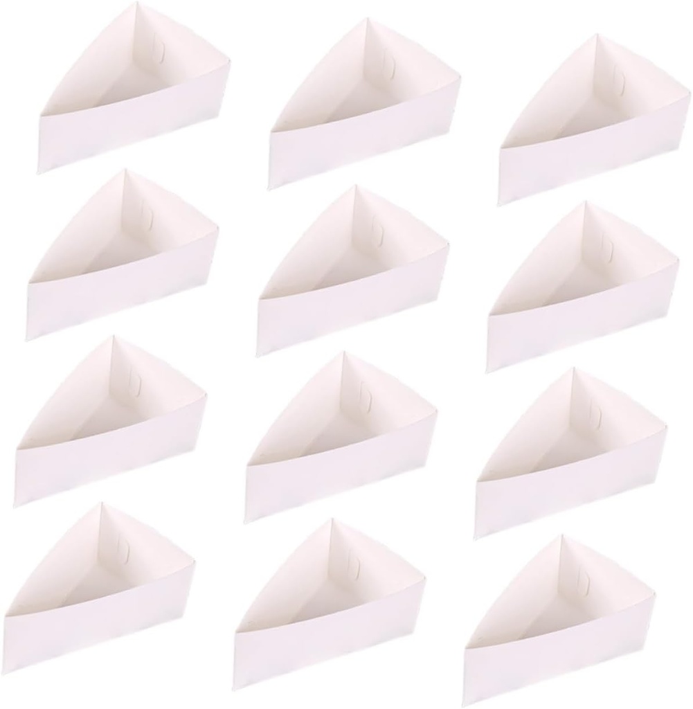 Triangle Cake Boxes Packaging 20 Pcs Paper Dessert Packaging Simple Wrapping Cases for Baking