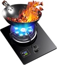 Gas Stove,kitchen Counter Top Stove,5.2KW 9-cavity High-fire Timer,Tempered Glass Stove Top,with Flameout Protection,for Home Kitchen(NG)