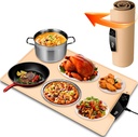 Electric Food Warmer Mat – Portable, Rollable Warming Tray for Buffets & Parties, Heats in 10s with Timer – Ideal for Family Meals, Party Servers, Holiday & Gifts for Women & Gifts for Men