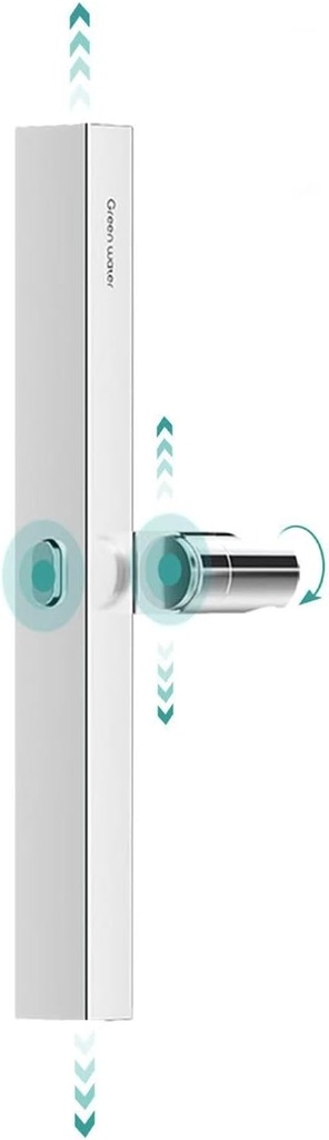 Greenwater Drill Free Shower Slide Bar, Adhesive Shower Head Holder Suction Cup Stick On, Adjustable Handheld Shower Wand Hose Holder Shower Sprayer Clip Hook No Drill / Screw Mount for Kids Women