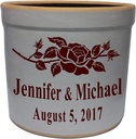 1 Gallon Personalized Stoneware Crock - Rose
