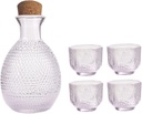 Sake Pot Set Glass Sake Set Unique Party Supplies Housewarming Gift Versatile Clear Japanese Sake Set 1 Sake Bottle 4 Cups, Style A