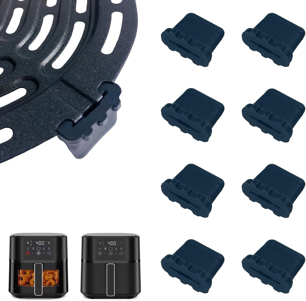 ALJ Air Fryer Rubber Feet for Chefman 6QT Compact Air Fryers, 8PCS Premium Silicone Rubber Legs Bumpers Pads Pieces Tips Tabs Stops Stoppers Spacers Attachments for 6QT Chefman Air Fryer