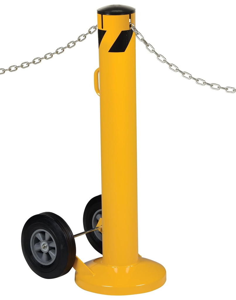 Vestil BOL-MB-JK-42-5.5 Movable Bollard with Slots, 42" x 5", Yellow