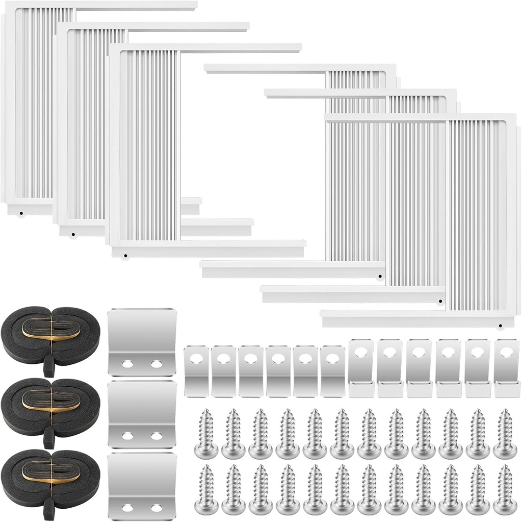 3 Set Window Air Conditioner Side Panels with Frame Window Ac Insulation Side Panel Air Conditioner Extender Panel for 10000 Btu Ac Preventing Noise