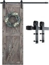 SMARTSTANDARD 5.5 Feet Heavy Duty Sturdy Sliding Barn Door Hardware Kit -Smoothly and Quietly -Easy to Install -Includes Step-by-Step Installation Instruction Fit 33" Wide Door Panel (J Shape Hanger)