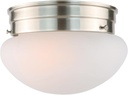 Flush Mount Ceiling Light Fixture, Modern Indoor Fixture with Clear Glass,Vintage Dome Light with Frosted Glass Shade for Bedroom Hallway Kitchen Dining Room (Small Silver)