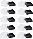 Healifty 100Pcs Transparent Moon Cake Boxes Square Dessert Wrapping Containers for Egg Yolk Puff Cupcakes Pastries Party Packaging