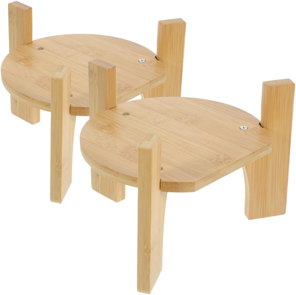 PRETYZOOM 2Pcs Wooden Stand for Beverage Dispensers Stable Base for Water Dispenser Vases and More for Home Parties and Catering Events