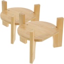 PRETYZOOM 2Pcs Wooden Stand for Beverage Dispensers Stable Base for Water Dispenser Vases and More for Home Parties and Catering Events