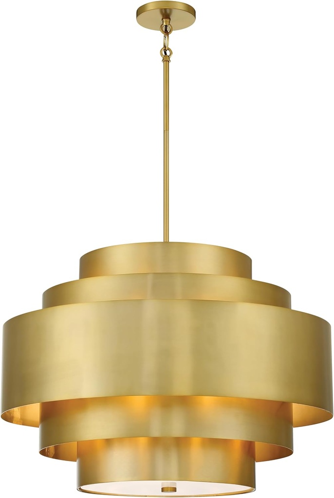 Minka Lavery 2535-695 Spyglass Terrace Pendant, 5-Light, 300 Total Watts, 26-in H x 26.75-in W, Soft Brass