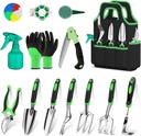 WNJ Garden Tool Set, 14PCS Complete Set of Heavy-Duty Stainless Steel Gardening Hand Tools with Stylish and Durable Tool Bag and Non-Slip Rubber Grips, Ideal Gardening Kit Gift for Women and Men