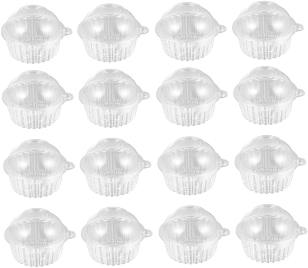 HEALLILY 1set Owl Shape Plastic Cupcake Boxes Disposable Cakes and Desserts for Parties and Home Use Small