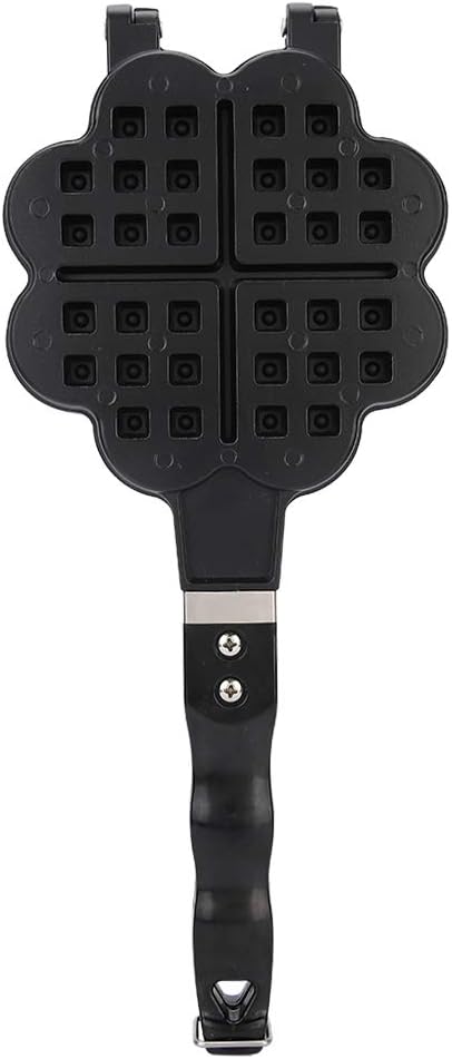 Baking Tray, Heart Shape DIY Waffle Maker Waffle Cake Aluminum Alloy Baking Tray Household Cooking Accessories for Gas Black