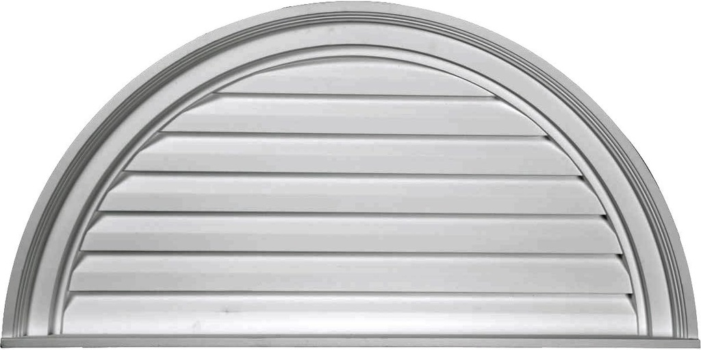 Ekena Millwork 32"W x 16"H x 2 1/4"P, Half Round Gable Vent Louver, Non-Functional