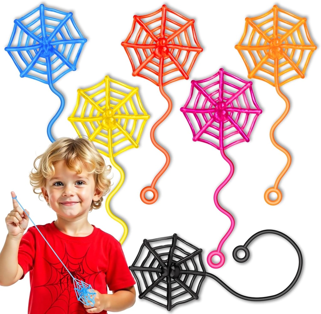 30 Pcs Sticky Spider Web Sticky Hands for Kids Bulk Halloween Party Favors Decorations,Spider Webs for Classroom Prizes,Kids' Halloween Goodie Bags Stuffers Pinata Stuffers Small Toys for Boys Girl