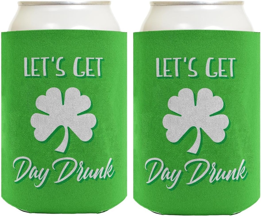St Patricks Day Party Favors Let's Get Day Drunk 2-Pack Can Drink Thermocoolers