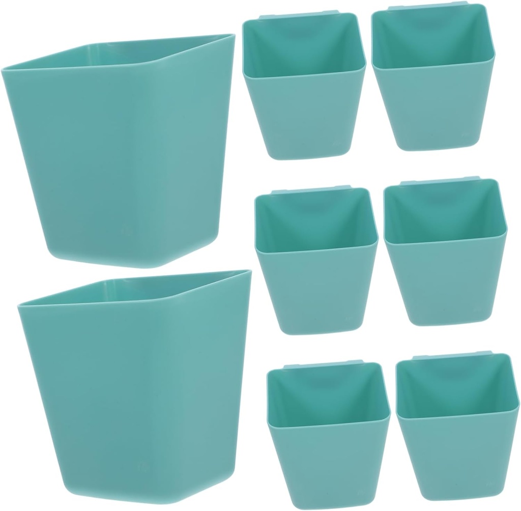 8pcs Hanging Cup Holders for Utility Cart Compact Storage Baskets for Kitchen Bathroom Pantry Organization Versatile Plastic Design for Home Bedroom Use