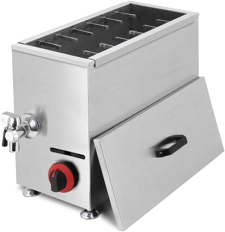 FOTN 21L LPG gas commercial Korean corn cheese hot dog frying machine deep fryer, large, silver, SA-392-G