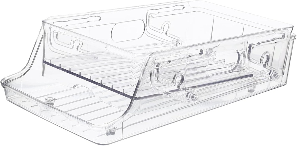 Double Layer Rolling Soda Can Dispenser Beverage Holder Refrigerator Organizer Bin for Drinks Can Holder and Storage for Fridge