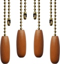 4 Pack Ceiling Fan Pull Chains 12-inch Beaded Ball Chains Wooden Decorative Pendant Extension Chains for Ceiling Light Lamp Fan Chain(Bronze)