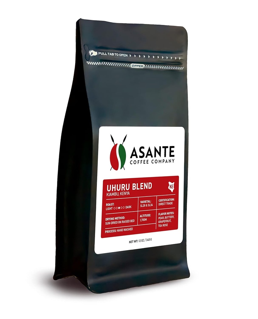 Organic Arabica Whole Coffee Beans Medium Roasted, low-acidic & Half Caffeinated Special Mixture of Pear, Buttery, Grapefruit & Tea Rose Flavors (12oz)