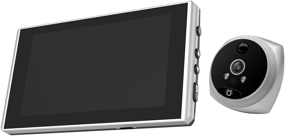 1Set PIR Door Eye Electronic Peephole Door Camera Viewer 2MP 145° Night Vision Digital Doorbell Silver