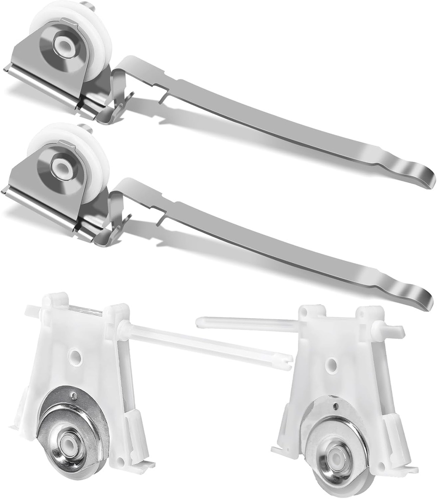 Gliding Screen Door Roller Assembly Fits for Andersen Upper #1997063 & Lower #1997310 (1991 to Present), 1-1/4" Nylon Concaved Wheels, Edge Adjustable (2 Pairs)