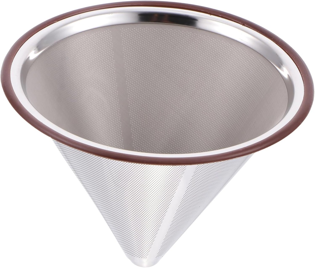 Gadpiparty 2pcs Stainless Filter Cup Shaped Double Mesh Sieve for Smooth Brewing Reusable Coffee Funnel for Servings Easy to Clean and Tea Strainer